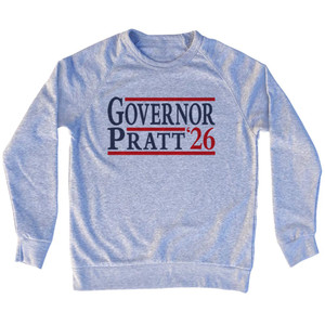 Governor Pratt 26 Election Election Two Names And Year Adult Tri-Blend Sweatshirt - Grey Heather Governor Pratt 26 Election Election Two Names And Year Adult Tri-Blend Sweatshirt - Grey Heather