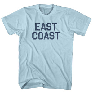 East Coast (No Arch And Stacked) Adult Cotton T-Shirt - Light Blue