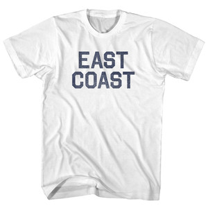 East Coast (No Arch And Stacked) Adult Cotton T-Shirt - White