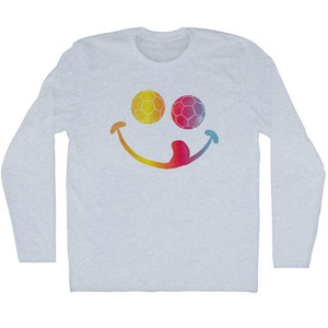 Soccer Smile Adult Tri-Blend Long Sleeve T-Shirt - Athletic White