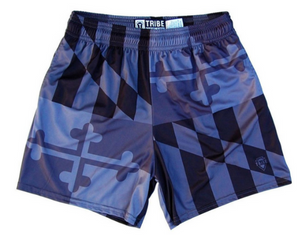 ADULT LARGE- Maryland- Black- Flag quad- Lacrosse Short- Final Sale ZT981
