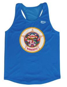 ADULT SMALL- Minnesota State Flag Running Tank Top Racerback Track and Cross Country Singlet Jersey Made In USA - Sky Blue- Final Sale T2