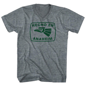 Hecho En Anaheim Eagle Tri-Blend V-neck Womens Junior Cut T-shirt - Athletic Grey
