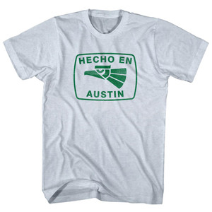 Hecho En Austin Eagle Adult Tri-Blend T-shirt - Athletic White