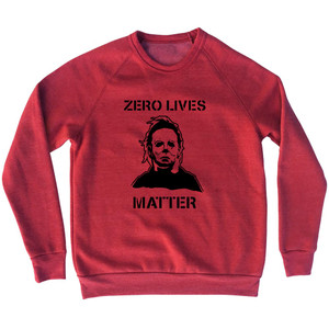 Zero Lives Matter Scary Halloween (Black Art) Adult Tri-Blend Sweatshirt - Red Heather