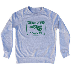Hecho En Downey Eagle Adult Tri-Blend Sweatshirt - Grey Heather
