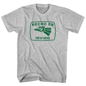 Hecho En Irving Eagle Womens Cotton Junior Cut T-Shirt - Grey Heather