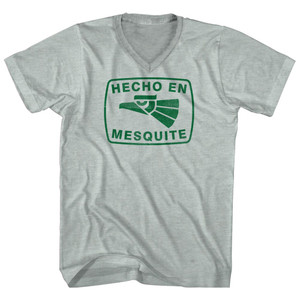 Hecho En Mesquite Eagle Adult Tri-Blend V-neck T-shirt - Athletic Cool Grey