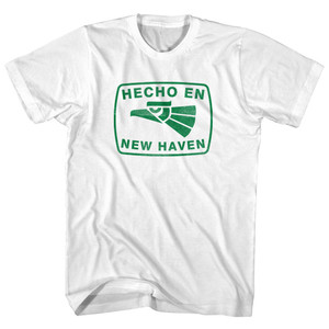 Hecho En New Haven Eagle Adult Cotton T-shirt - White