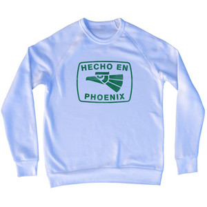 Hecho En Phoenix Eagle Adult Tri-Blend Sweatshirt - White