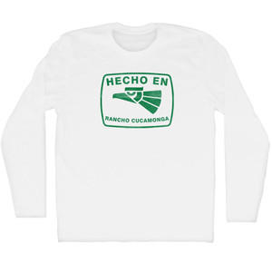 Hecho En Rancho Cucamonga Eagle Adult Cotton Long Sleeve T-shirt - White