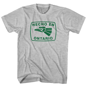 Hecho En Ontario Eagle Adult Cotton T-shirt - Grey Heather