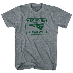 Hecho En Sparks Eagle Womens Tri-Blend Junior Cut T-Shirt - Athletic Grey
