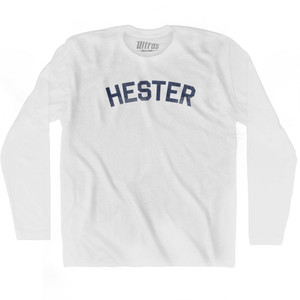 HESTER Adult Cotton Long Sleeve T-shirt - White
