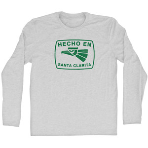 Hecho En Santa Clarita Eagle Adult Cotton Long Sleeve T-shirt - Grey Heather
