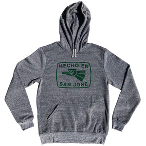 Hecho En San Jose Eagle Cotton-Poly Blend Hoodie - Athletic Grey