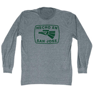 Hecho En San Jose Eagle Adult Tri-Blend Long Sleeve T-shirt - Athletic Grey