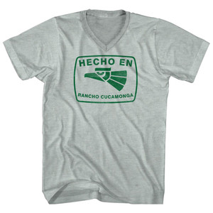 Hecho En Rancho Cucamonga Eagle Adult Tri-Blend V-neck T-shirt - Athletic Cool Grey