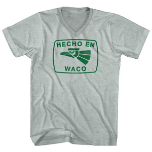 Hecho En Waco Eagle Adult Tri-Blend V-neck T-shirt - Athletic Cool Grey