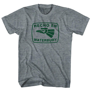 Hecho En Waterbury Eagle Womens Tri-Blend Junior Cut T-Shirt - Athletic Grey