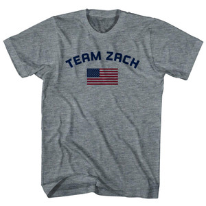 Team Zach Over An American Flag Womens Tri-Blend Junior Cut T-Shirt - Athletic Grey