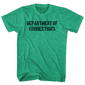 Department of Corrections Stencil Black Art  Adult  Tri-Blend T-shirt - Athletic Green
