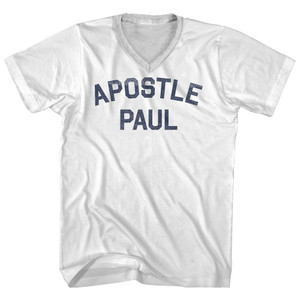 Apostle Paul Adult Cotton V-neck T-shirt - White