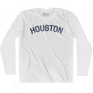 HOUSTON Adult Cotton Long Sleeve T-shirt - White