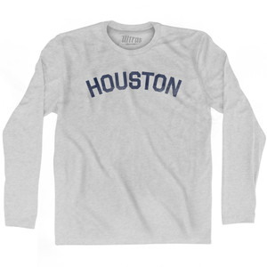 HOUSTON Adult Cotton Long Sleeve T-shirt - Grey Heather