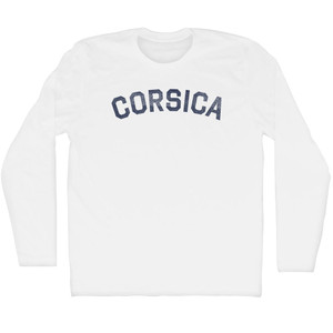 Corsica Adult Cotton Long Sleeve T-shirt - White