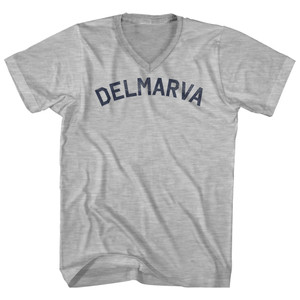 Delmarva Adult Cotton V-neck T-shirt - Grey Heather