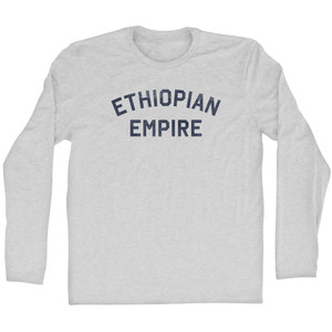 Ethiopian Empire Adult Cotton Long Sleeve T-shirt - Grey Heather