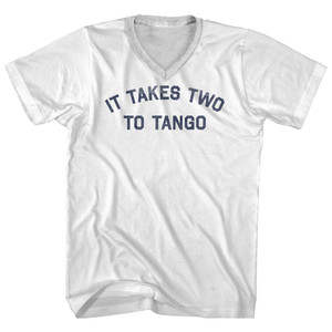 It Takes Two To Tango Adult Cotton V-neck T-shirt - White