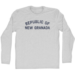 Republic of New Granada Adult Cotton Long Sleeve T-shirt - Grey Heather