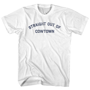 Straight Out of Cowtown Womens Cotton Junior Cut T-Shirt - White