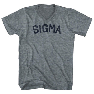 Sigma Adult Tri-Blend V-neck T-shirt - Athletic Grey
