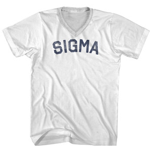 Sigma Adult Cotton V-neck T-shirt - White