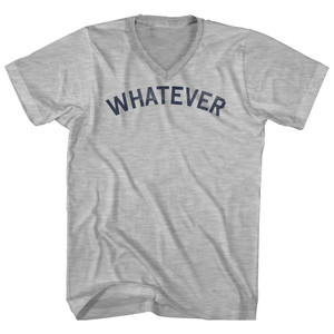Whatever Adult Cotton V-neck T-shirt - Grey Heather