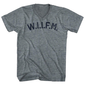 W.I.I.F.M Tri-Blend V-neck Womens Junior Cut T-shirt - Athletic Grey