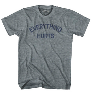 Adult X-Small - Everything Hurts Adult Tri-Blend T-shirt - Athletic Grey - Final sale Z481