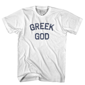 Adult X-Large - Greek God Adult Cotton T-Shirt - White - Final sale Z481