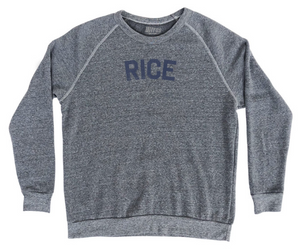 Adult Large - Rice Adult Tri-Blend Sweatshirt - Athletic Grey - Final Sale Z61