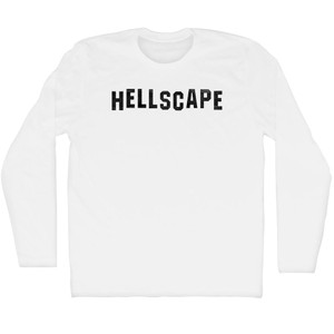 Hellscape Hollywood Sign Adult Cotton Long Sleeve T-Shirt - White
