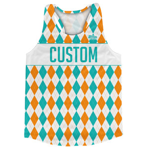 Argile Robins Egg Custom Finish Line Running Shirt Track Cross Made In USA - Orange Tennessee and White