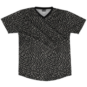 Elephant Skin Pattern Soccer Jersey Made In USA - Grey and Black