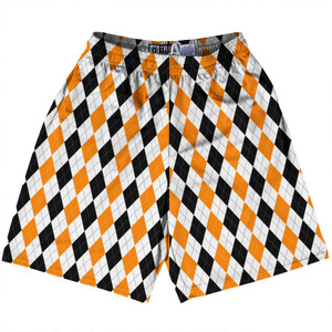 Argile Patterns Lacrosse Shorts Made In USA - Orange Tennessee Black White