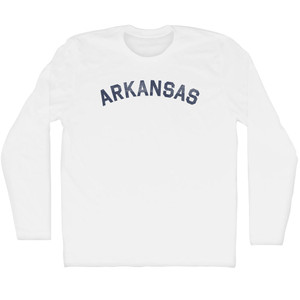 Arkansas Adult Cotton Long Sleeve T-shirt - White