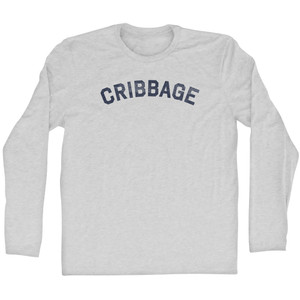 Cribbage Adult Cotton Long Sleeve T-shirt - Grey Heather