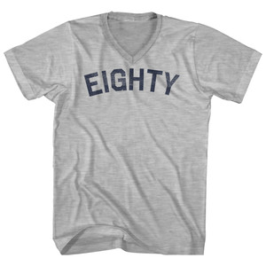 Eighty Adult Cotton V-neck T-shirt - Grey Heather
