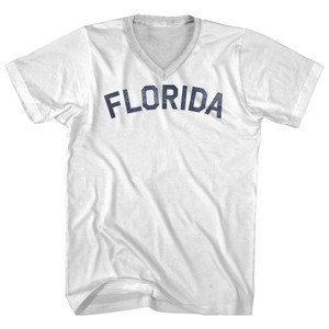 Florida Adult Cotton V-neck T-shirt - White